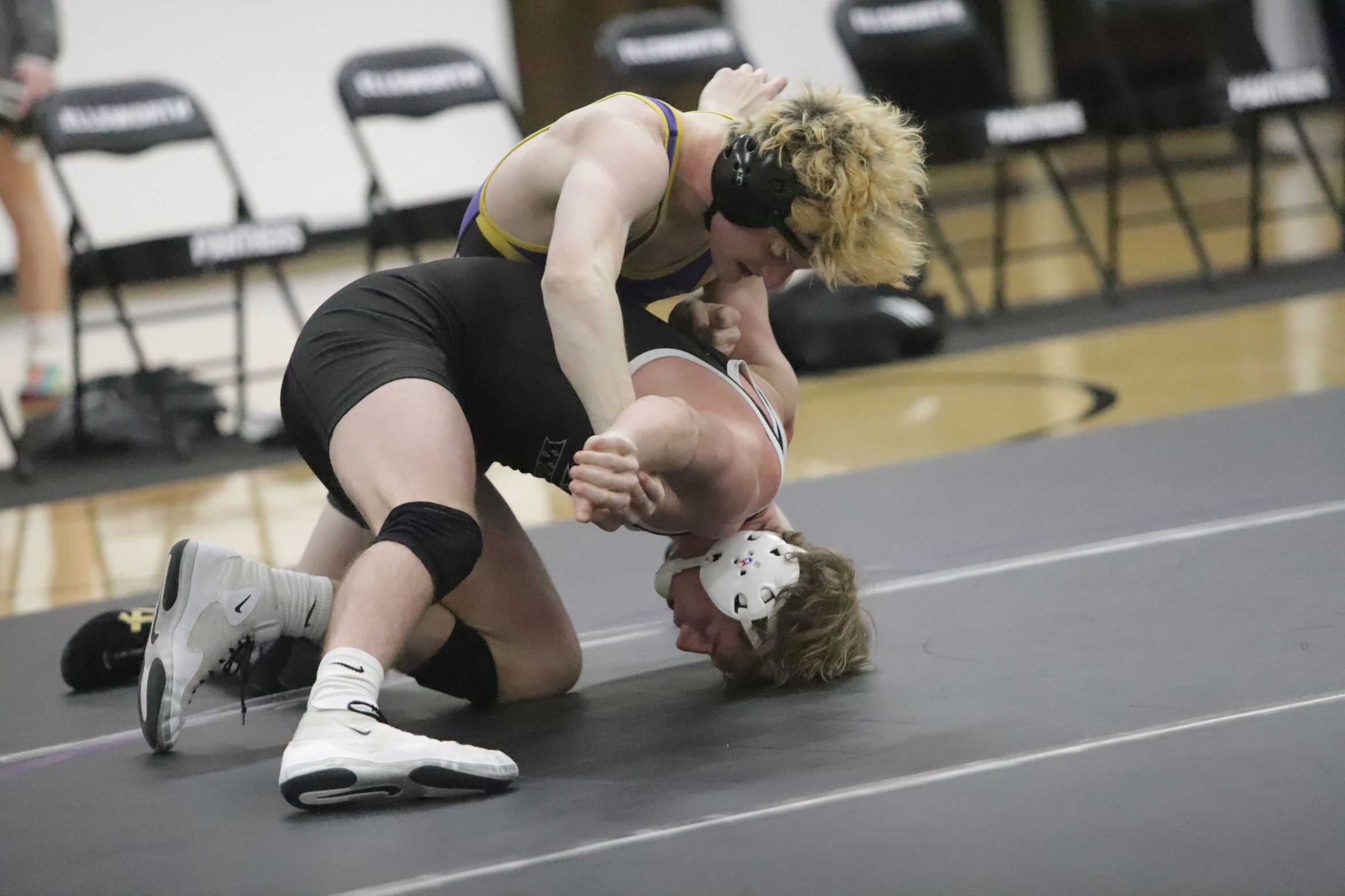 Photo by Corey Meints
Josh Berlin recorded a fall in ECC’s 35-24 loss to Iowa Western on Wednesday.